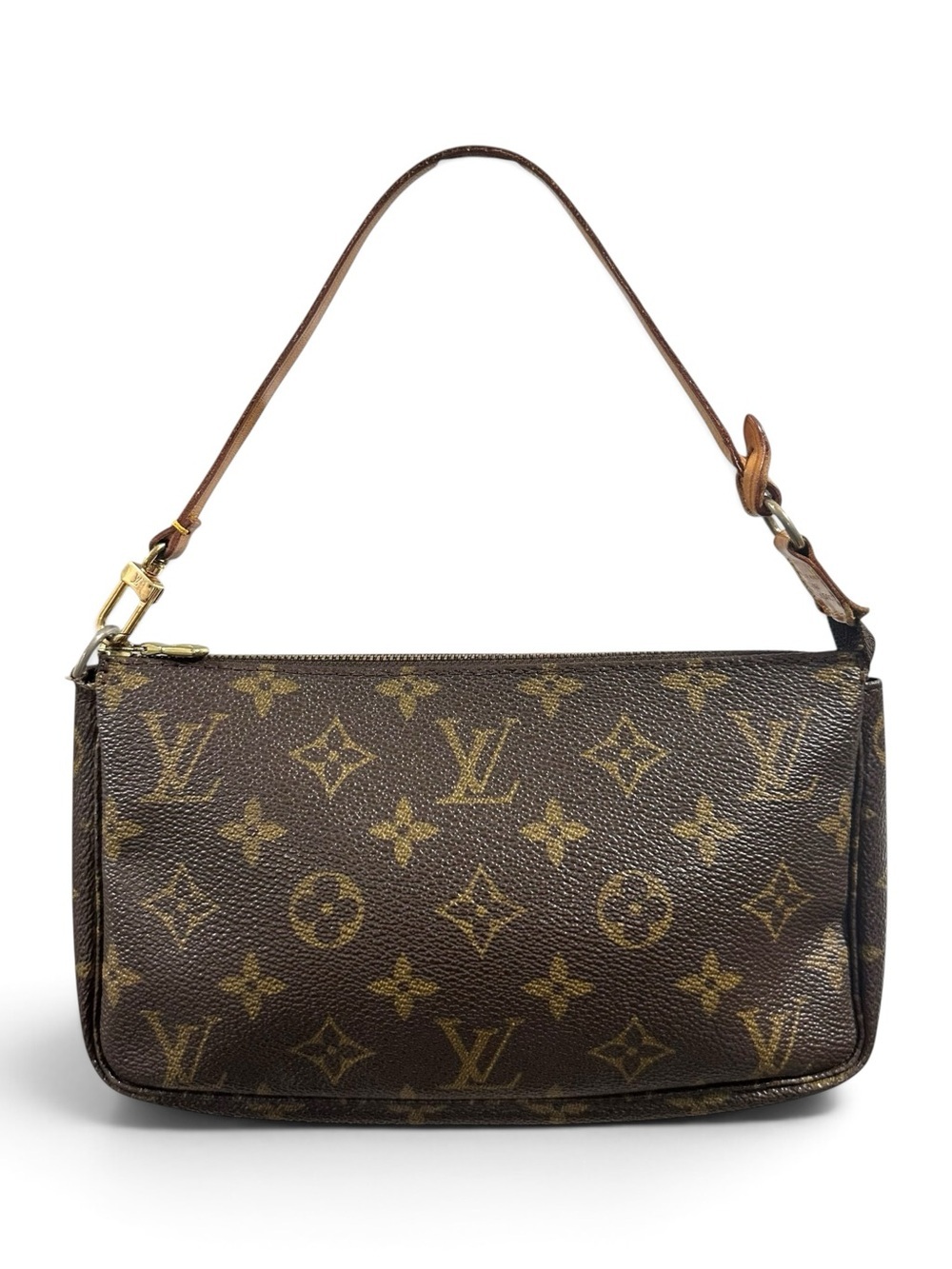 Louis Vuitton Monogram & Vachetta Pochette Mini Bag & Dust Bag